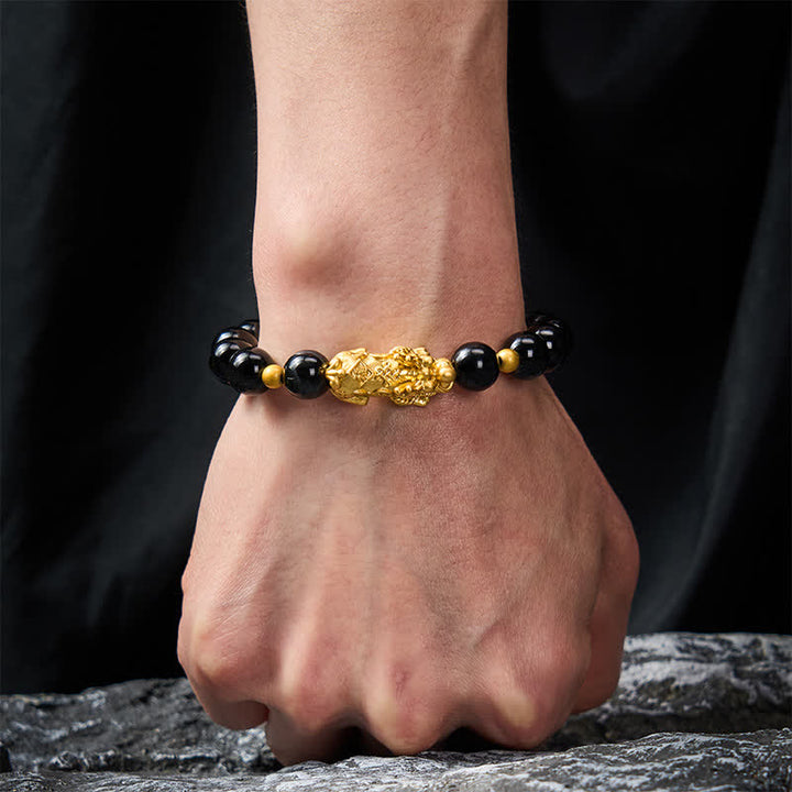 Buddha Stones PiXiu Armband aus braun gestreiftem Achat - image 4