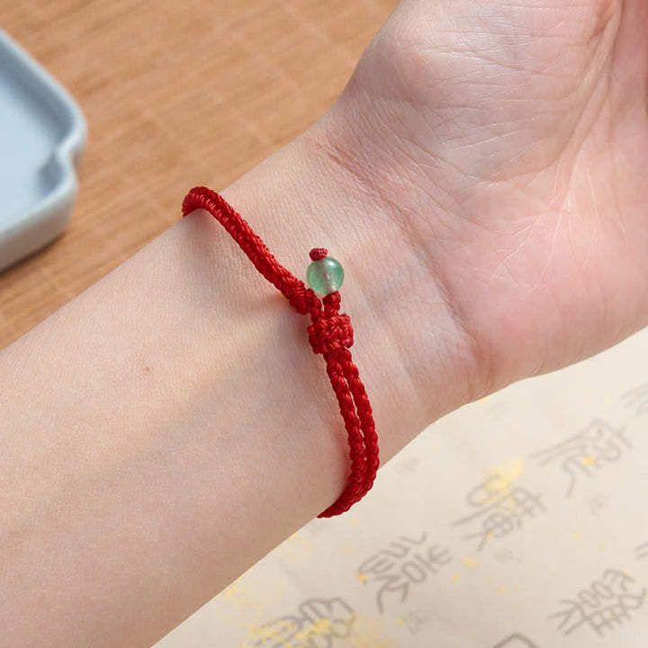 Buddha Stones Grünes Aventurin-Armband mit roter Schnur - image 3