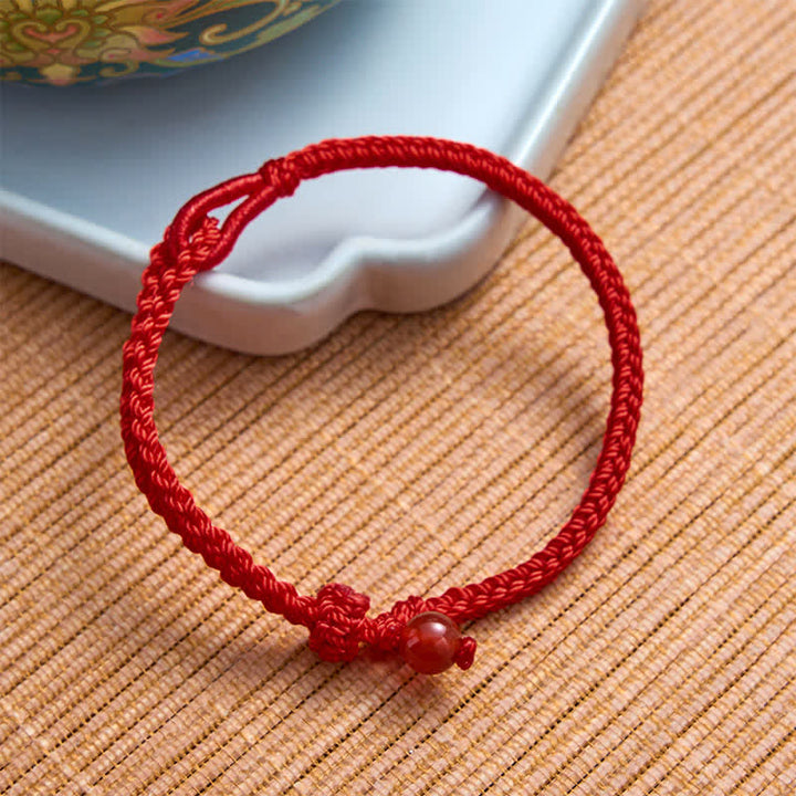 Buddha Stones Grünes Aventurin-Armband mit roter Schnur - image 18