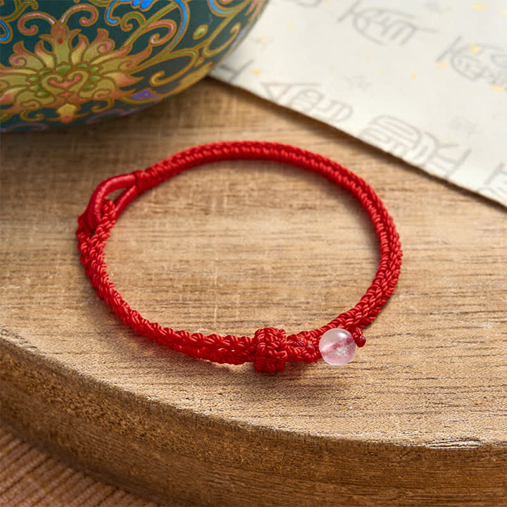 Buddha Stones Grünes Aventurin-Armband mit roter Schnur - Rosenquarz - Rote Schnur - image 8