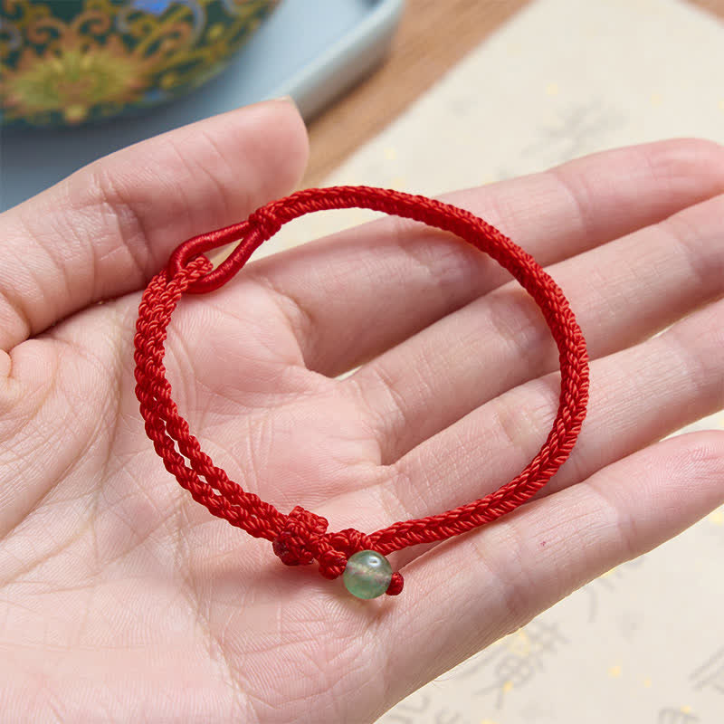 Buddha Stones Grünes Aventurin-Armband mit roter Schnur - image 4
