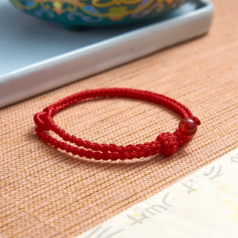 Buddha Stones Grünes Aventurin-Armband mit roter Schnur - image 21
