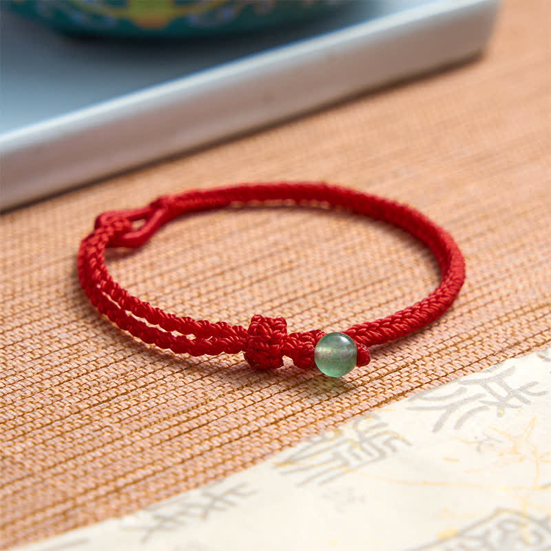 Buddha Stones Grünes Aventurin-Armband mit roter Schnur - image 2