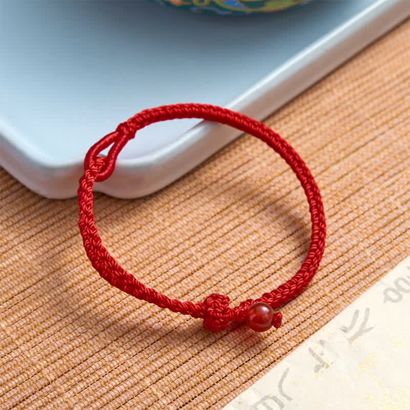 Buddha Stones Grünes Aventurin-Armband mit roter Schnur - image 19