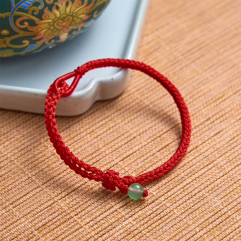 Buddha Stones Grünes Aventurin-Armband mit roter Schnur - image 1