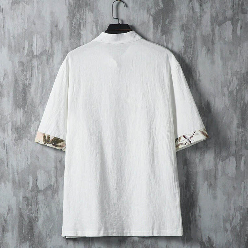 Buddha Stones Sommerliches Tang Style Casual Herren Kurzarmhemd mit Froschknopfleiste aus Bambus - image 3