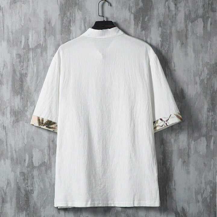 Buddha Stones Sommerliches Tang Style Casual Herren Kurzarmhemd mit Froschknopfleiste aus Bambus - image 3