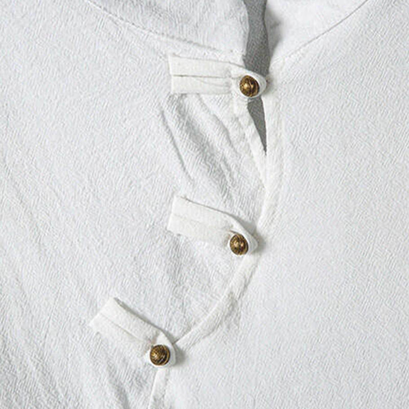 Buddha Stones Sommerliches Tang Style Casual Herren Kurzarmhemd mit Froschknopfleiste aus Bambus - image 5