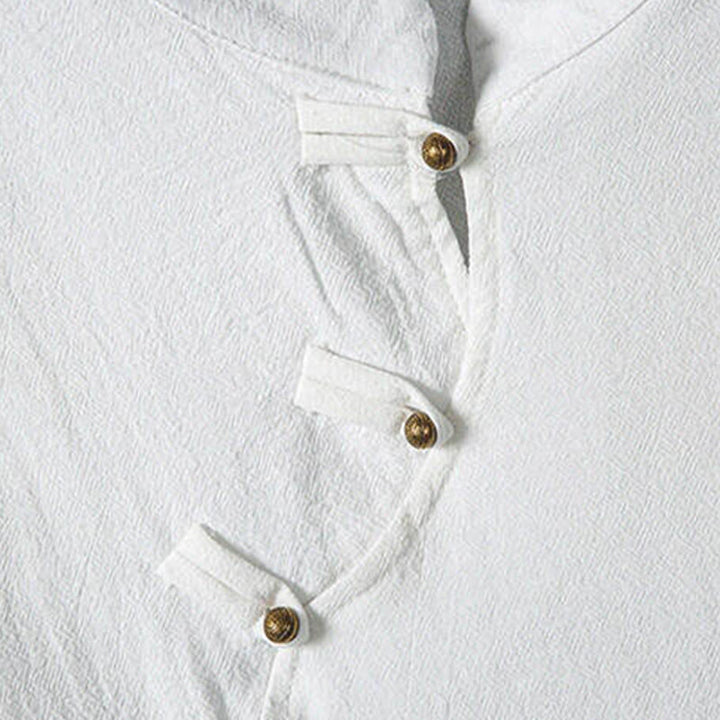 Buddha Stones Sommerliches Tang Style Casual Herren Kurzarmhemd mit Froschknopfleiste aus Bambus - image 5