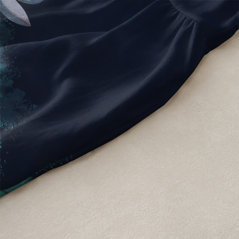Buddha Stones Lässiges Sommerkleid für Damen mit Lotus-Teich-Muster, ärmellos, Midi-Länge und Taschen - image 2