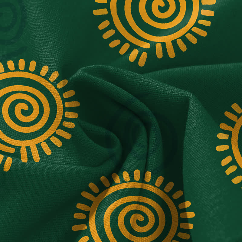 Buddha Stones Baumwoll-Leinen-Hose mit Sonnenspiralmuster, elastischem Bund, weitem Bein und Taschen - image 4