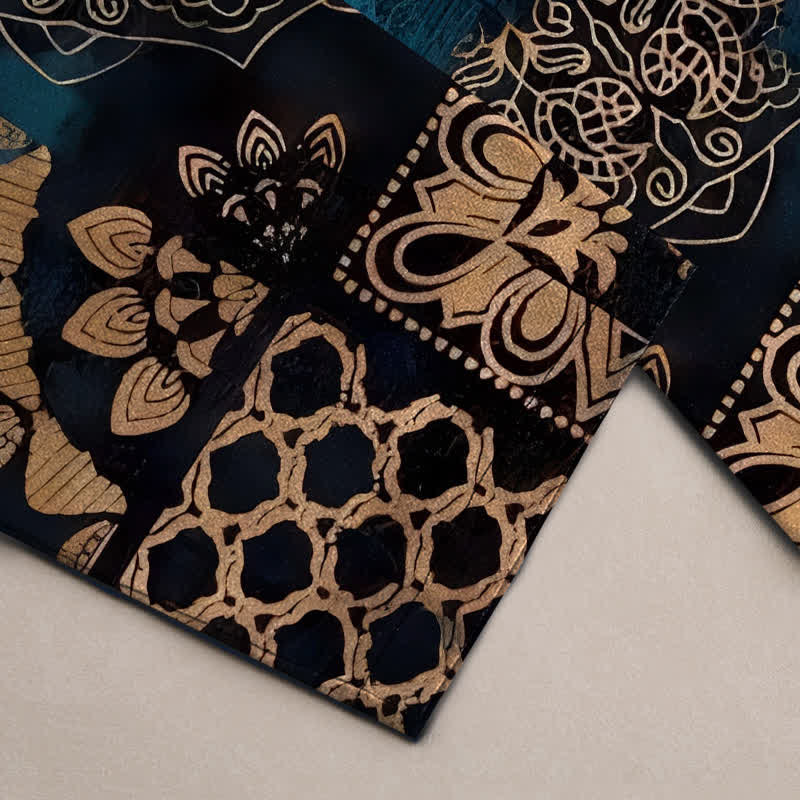 Buddha Stones Herrenhose aus Baumwolle mit geometrischem Mandala-Muster, schmal zulaufendem Schnitt und Taschen - image 3