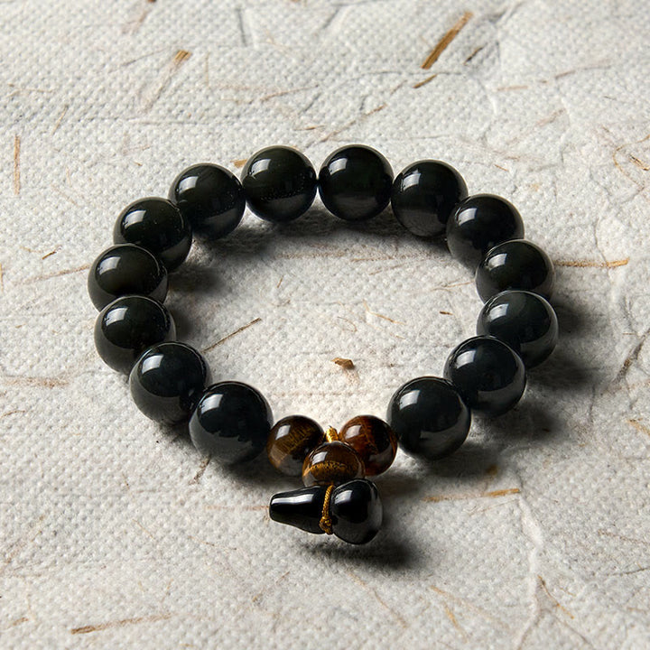 Buddha Stones Vintage-Armband aus chinesischem Regenbogenobsidian mit Kürbismotiv zum Schutz - image 25