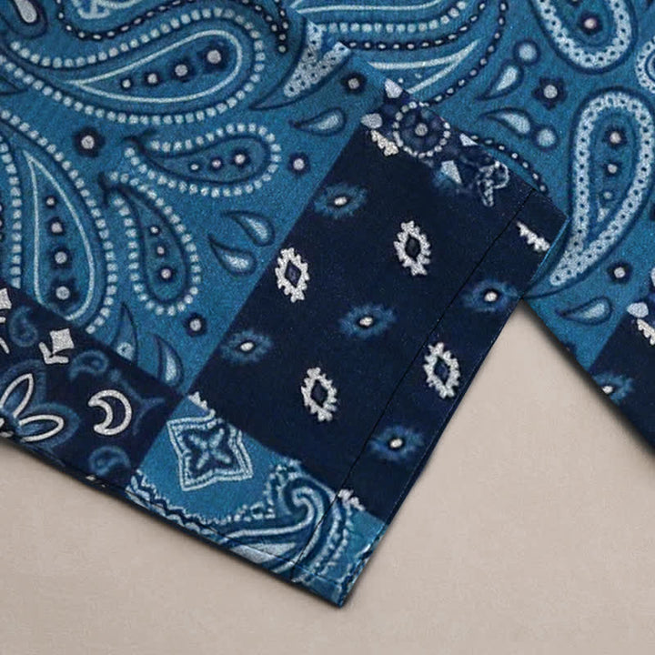 Buddha Stones Herrenhose mit schmal zulaufendem Bein und Taschen, Baumwoll-Paisley-Muster - image 3