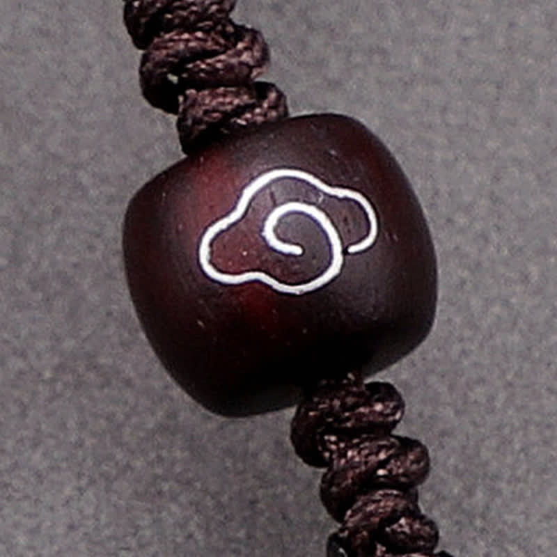 Buddha Stones Halskette aus rotem Sandelholz mit unendlichem Knoten und Anhänger aus Seil - image 12