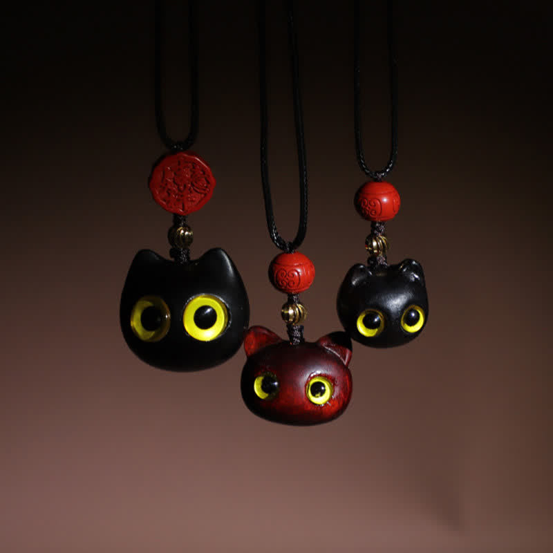 Buddha Stones Halskette aus Ebenholz, rotem Sandelholz und Glückskatze, verstellbar, mit verstellbarem Gleichgewicht - image 19