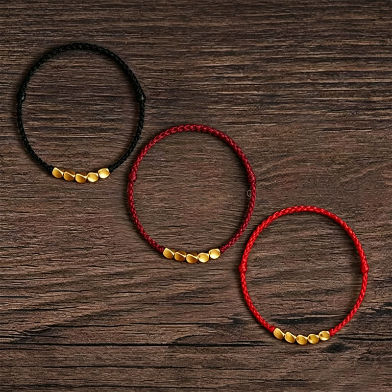 Buddha Stones Handgewebtes, rotes Armband aus gedrehten Perlen – Schutzarmband, geflochten, verstellbar - image 14