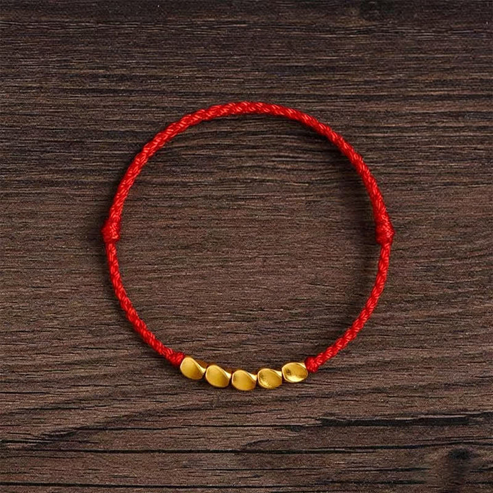 Buddha Stones Handgewebtes, rotes Armband aus gedrehten Perlen – Schutzarmband, geflochten, verstellbar - image 1