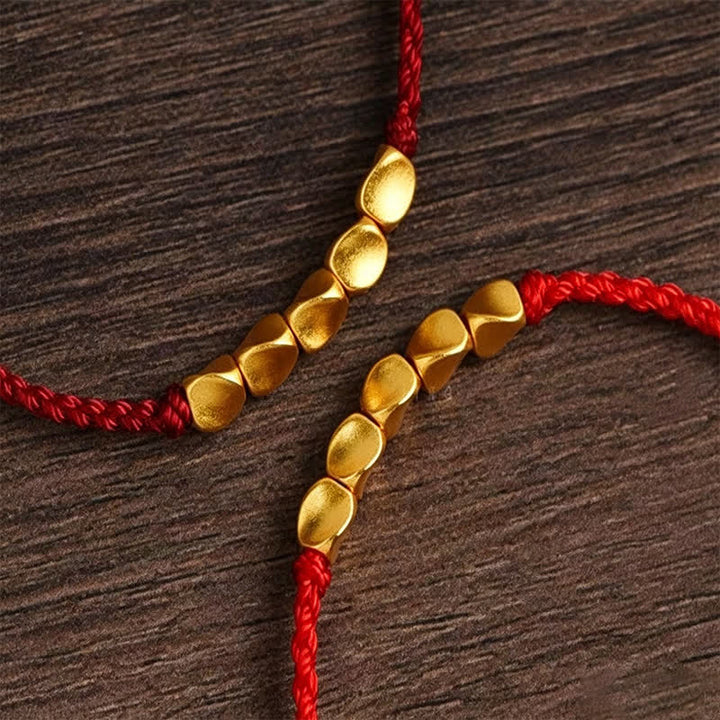 Buddha Stones Handgewebtes, rotes Armband aus gedrehten Perlen – Schutzarmband, geflochten, verstellbar - image 10