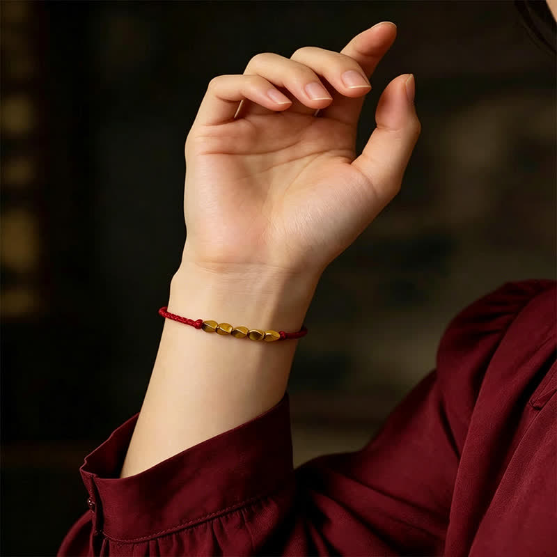 Buddha Stones Handgewebtes, rotes Armband aus gedrehten Perlen – Schutzarmband, geflochten, verstellbar - image 7