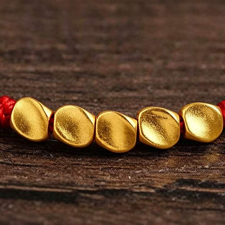 Buddha Stones Handgewebtes, rotes Armband aus gedrehten Perlen – Schutzarmband, geflochten, verstellbar - image 8