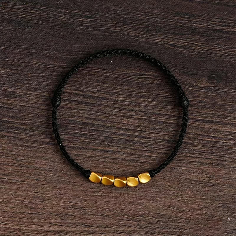Buddha Stones Handgewebtes, rotes Armband aus gedrehten Perlen – Schutzarmband, geflochten, verstellbar - Schwarze Schnur - image 12