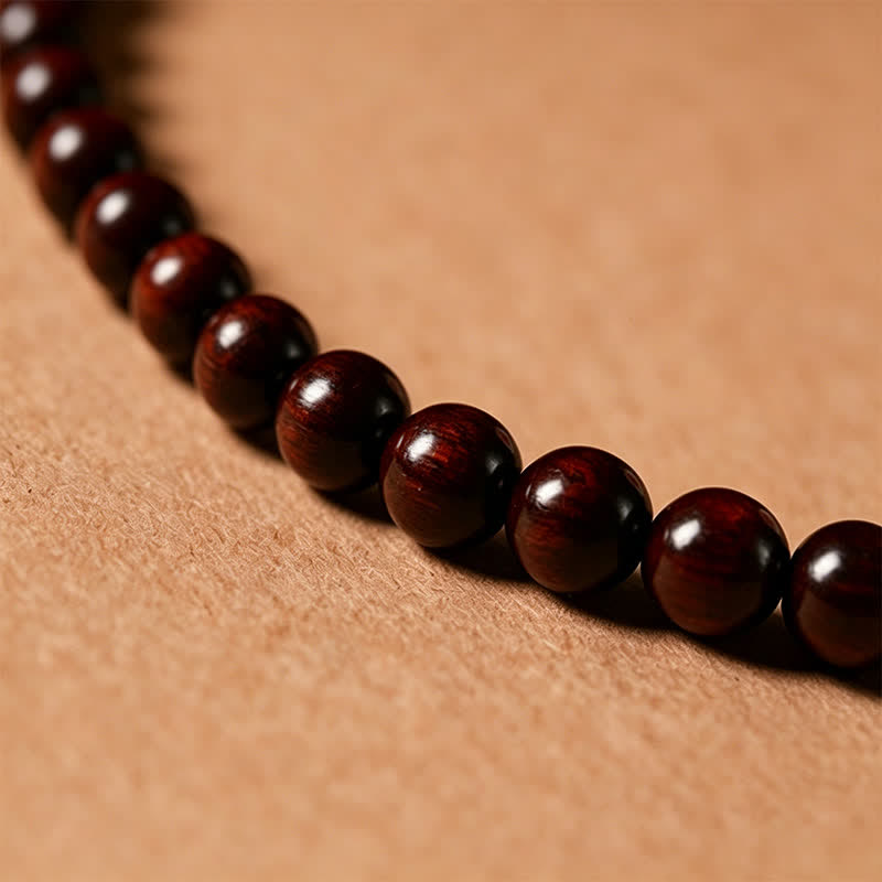 Buddha Stones Friedensschnalle aus rotem Sandelholz, handgewebte Mala mit 108 Perlen - image 13
