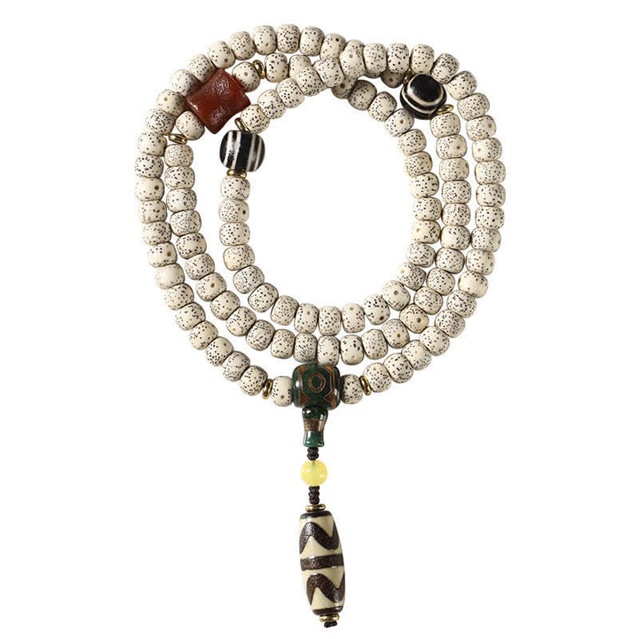 Buddha Stones Stern-Mond-Bodhi-Samen-Dzi-Perlen-Weisheits-Handgewebte tibetische 108-Perlen-Mala - image 3