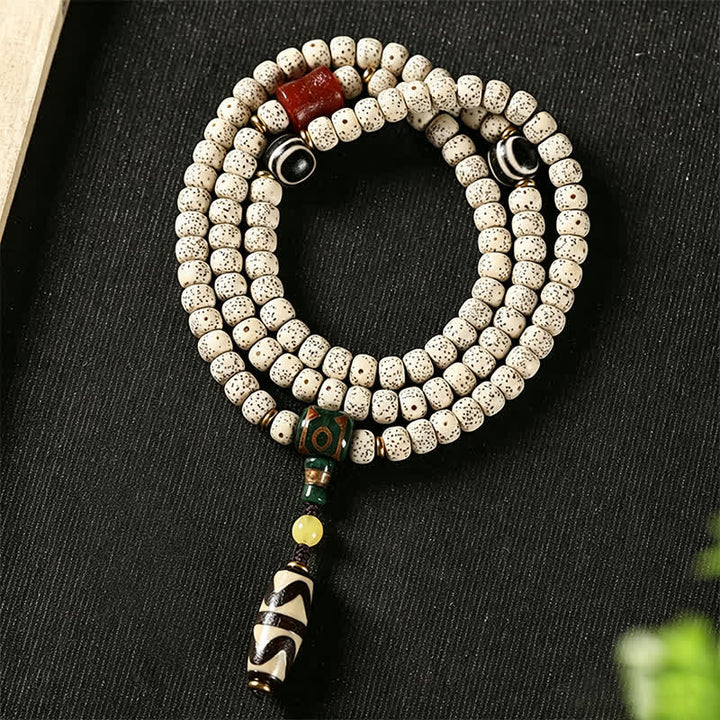 Buddha Stones Stern-Mond-Bodhi-Samen-Dzi-Perlen-Weisheits-Handgewebte tibetische 108-Perlen-Mala - Stern-Mond-Bodhi-Samen (Weisheit ♥ Innerer Frieden) - image 0