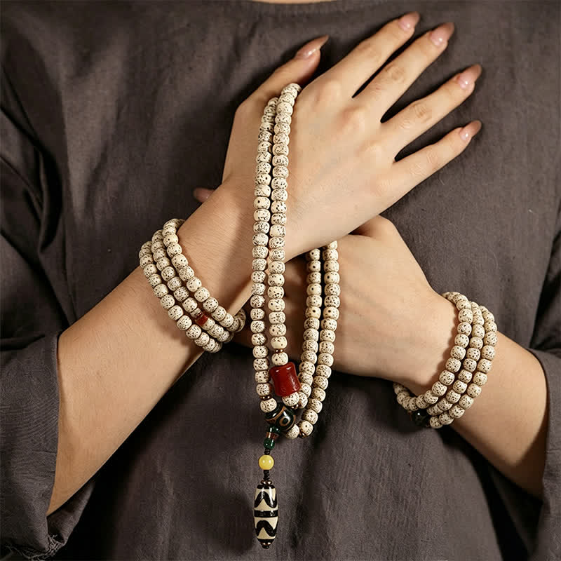 Buddha Stones Stern-Mond-Bodhi-Samen-Dzi-Perlen-Weisheits-Handgewebte tibetische 108-Perlen-Mala - image 7