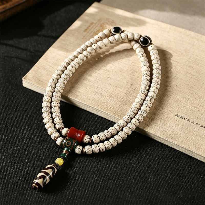 Buddha Stones Stern-Mond-Bodhi-Samen-Dzi-Perlen-Weisheits-Handgewebte tibetische 108-Perlen-Mala - image 1