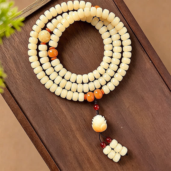 Buddha Stones Bodhi-Wurzel-Lotus-Anhänger, Reinheit 108 Perlen, handpolierte runde Mala - Tablettenperle - Bodhi-Samen (Erwachen ♥ Weisheit) - image 13