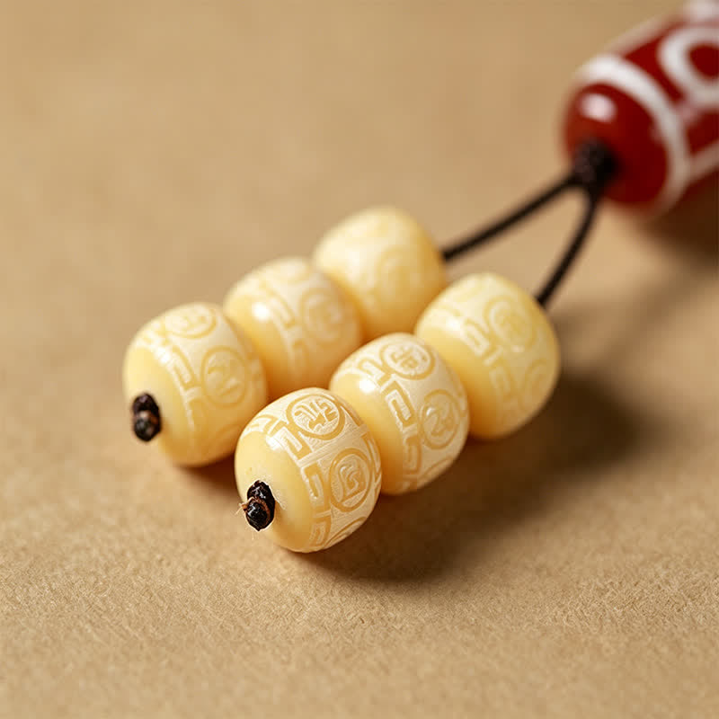 Buddha Stones Bodhi Seed Handgewebte Friedens-Mala im Vintage-Stil mit 108 Perlen - image 14
