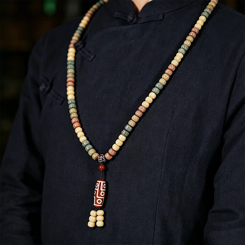 Buddha Stones Bodhi Seed Handgewebte Friedens-Mala im Vintage-Stil mit 108 Perlen - image 11