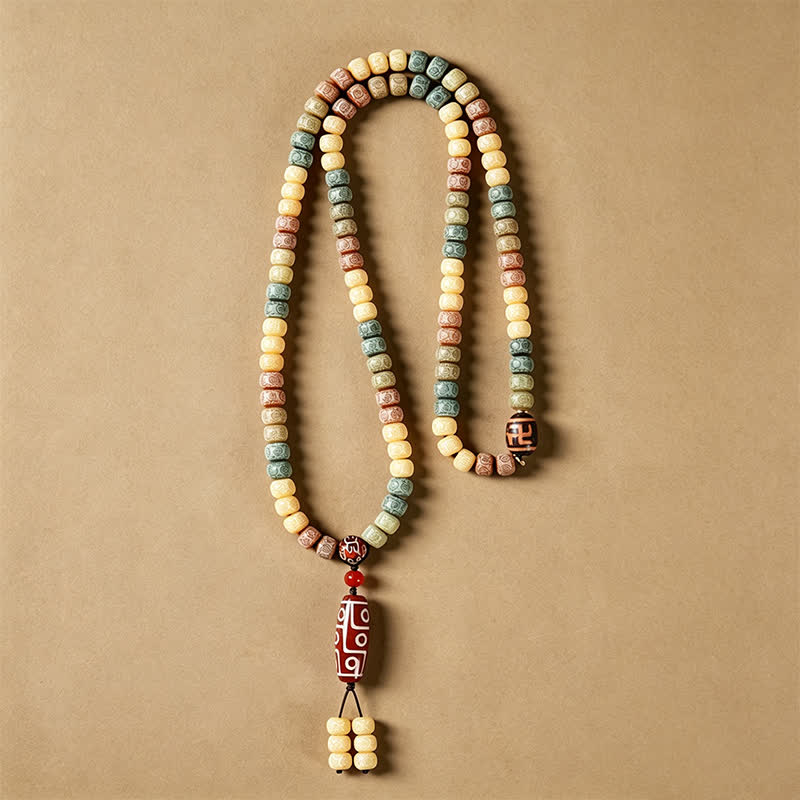 Buddha Stones Bodhi Seed Handgewebte Friedens-Mala im Vintage-Stil mit 108 Perlen - image 7