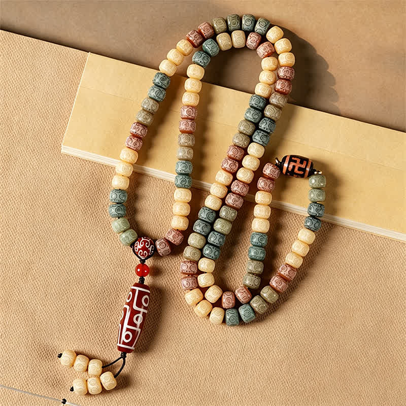 Buddha Stones Bodhi Seed Handgewebte Friedens-Mala im Vintage-Stil mit 108 Perlen - image 4