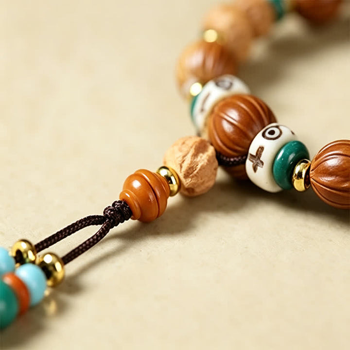 Buddha Stones Stern-Mond-Bodhi-Samen-Lotuskapsel-Handgefertigte Weisheits-Rund-108-Perlen-Mala - image 16