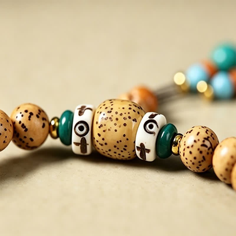 Buddha Stones Stern-Mond-Bodhi-Samen-Lotuskapsel-Handgefertigte Weisheits-Rund-108-Perlen-Mala - image 15
