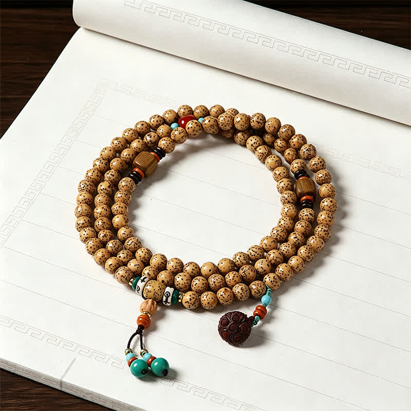 Buddha Stones Stern-Mond-Bodhi-Samen-Lotuskapsel-Handgefertigte Weisheits-Rund-108-Perlen-Mala - Buddha (Mitgefühl ♥ Gelassenheit) - image 0
