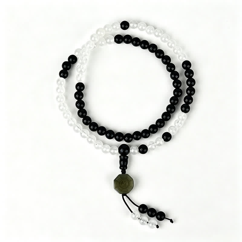 Buddha Stones Schwarzes Obsidian-Bagua-Schutzarmband, handgefertigt - image 4