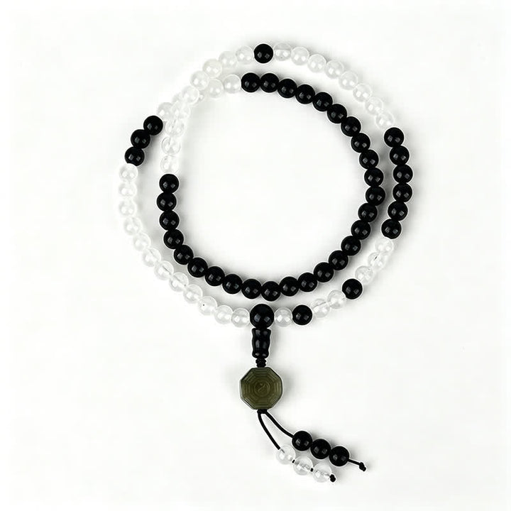 Buddha Stones Schwarzes Obsidian-Bagua-Schutzarmband, handgefertigt - image 4