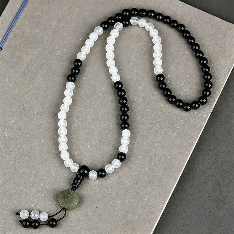 Buddha Stones Schwarzes Obsidian-Bagua-Schutzarmband, handgefertigt - image 1