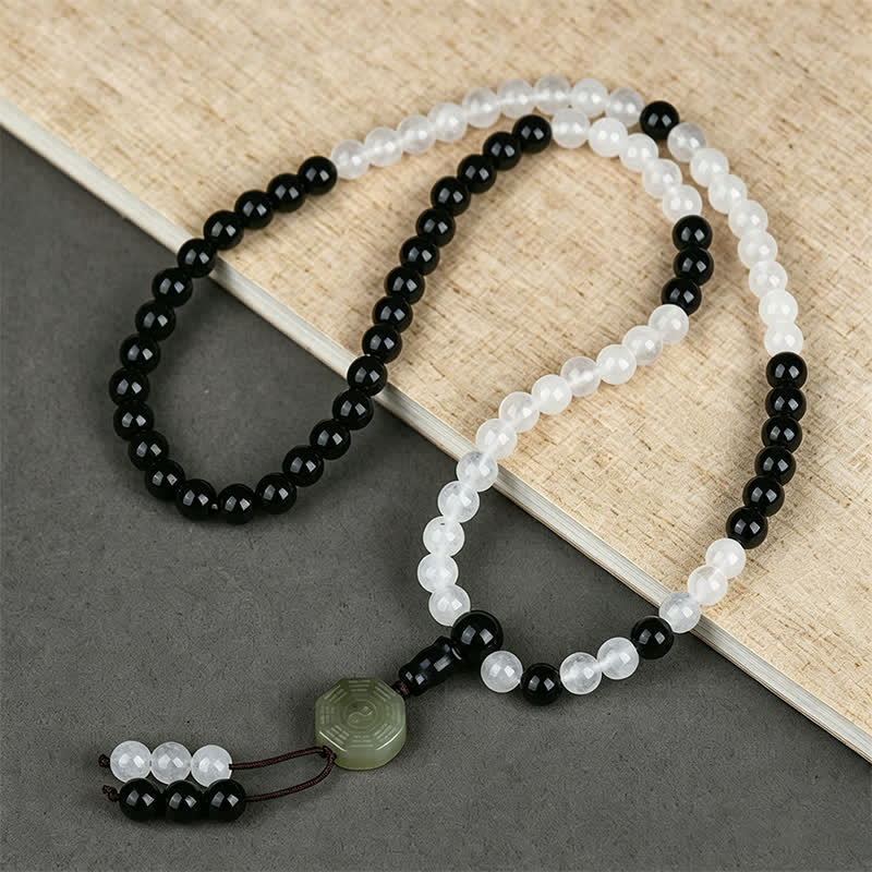 Buddha Stones Schwarzes Obsidian-Bagua-Schutzarmband, handgefertigt - Bagua (Gleichgewicht ♥ Harmonie) - image 0