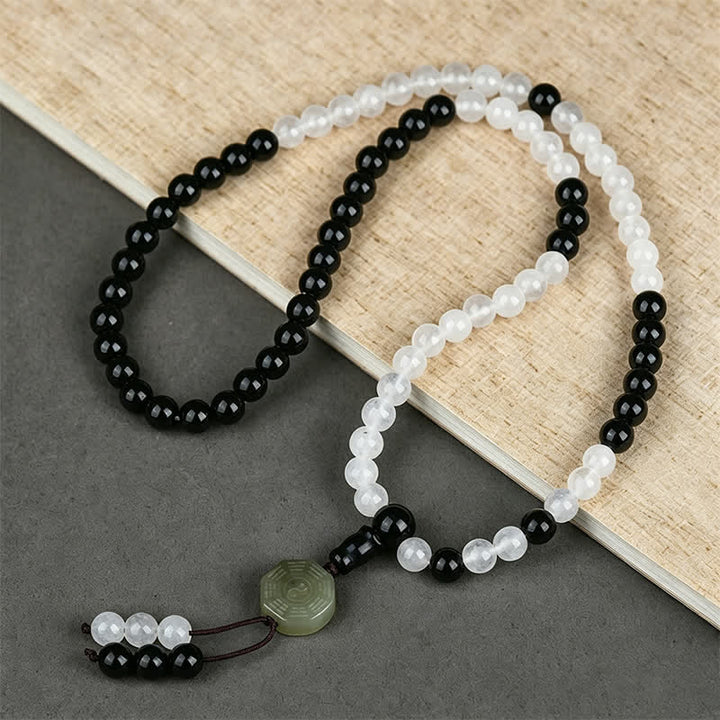 Buddha Stones Schwarzes Obsidian-Bagua-Schutzarmband, handgefertigt - Bagua (Gleichgewicht ♥ Harmonie) - image 0