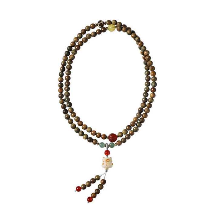 Buddha Stones Grüne Sandelholz-Serenity-Handgewebter Katzenanhänger Retro Ethnic Mala - image 7