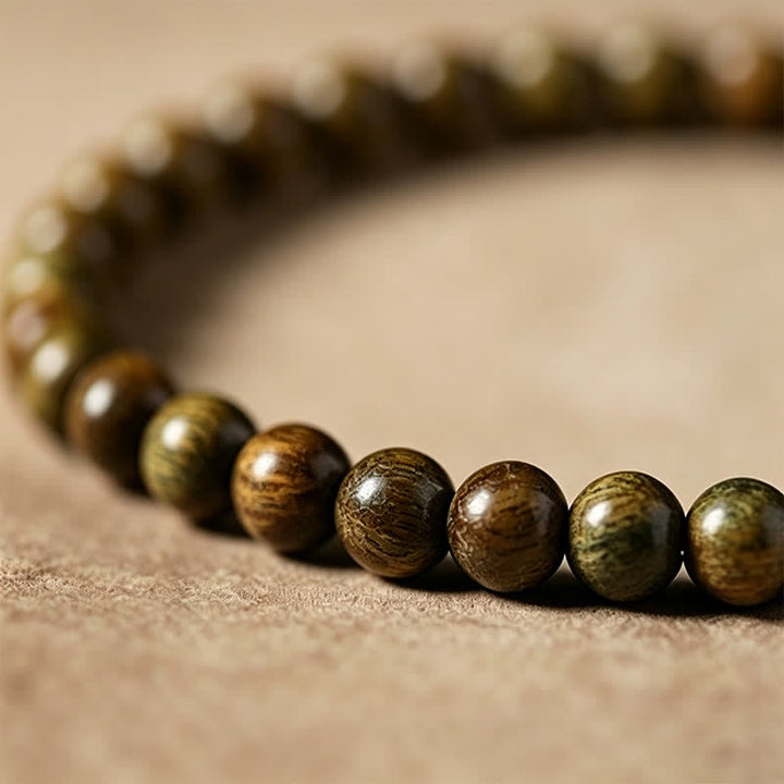Buddha Stones Grüne Sandelholz-Serenity-Handgewebter Katzenanhänger Retro Ethnic Mala - image 12