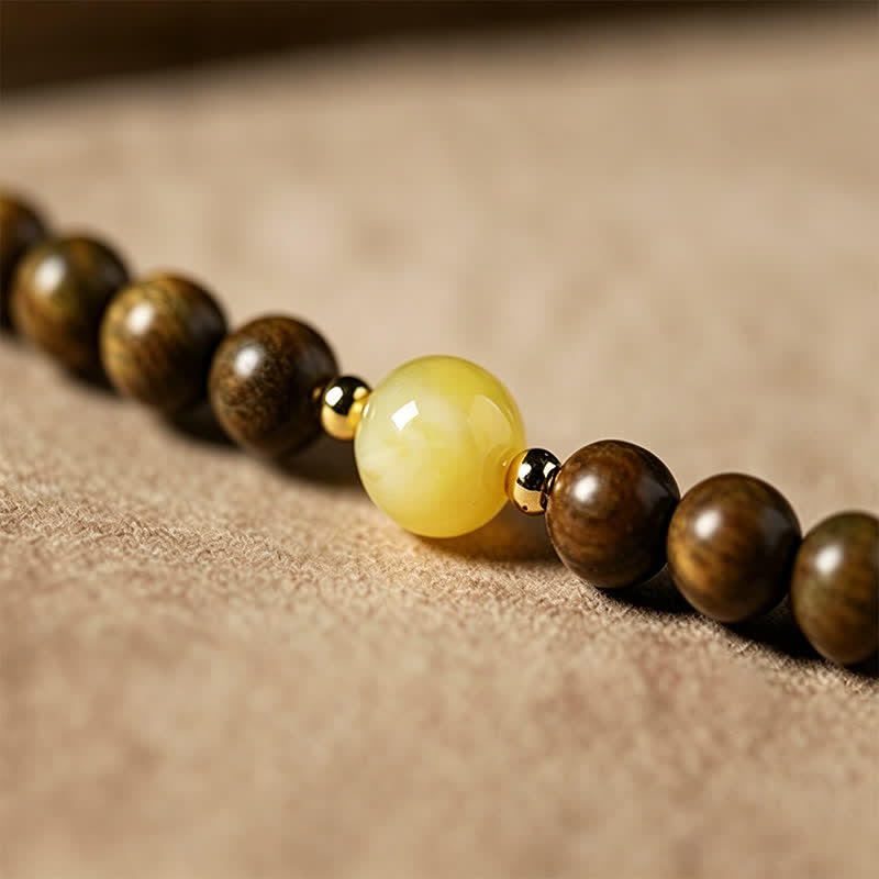 Buddha Stones Grüne Sandelholz-Serenity-Handgewebter Katzenanhänger Retro Ethnic Mala - image 14