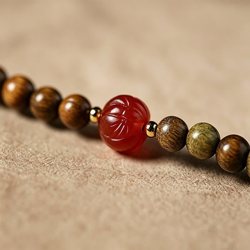 Buddha Stones Grüne Sandelholz-Serenity-Handgewebter Katzenanhänger Retro Ethnic Mala - image 15