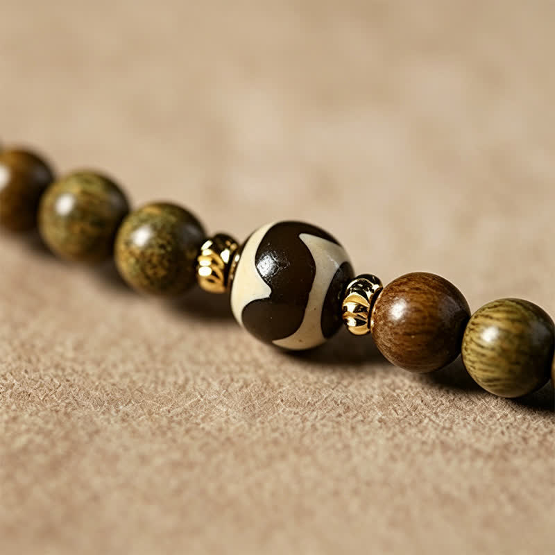 Buddha Stones Grüne Sandelholz-Serenity-Handgewebter Katzenanhänger Retro Ethnic Mala - image 13