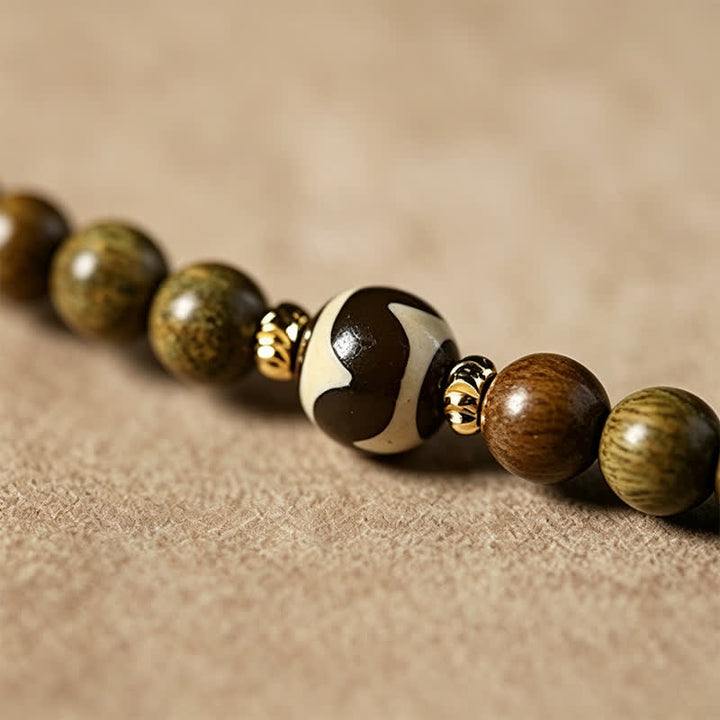 Buddha Stones Grüne Sandelholz-Serenity-Handgewebter Katzenanhänger Retro Ethnic Mala - image 13